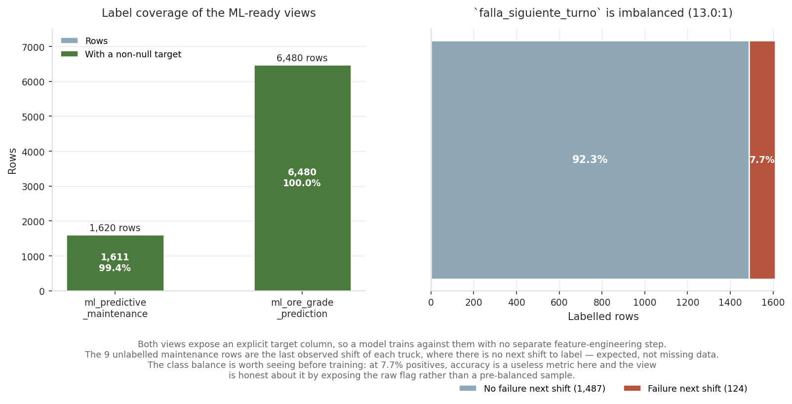 Label coverage of the ML-ready views